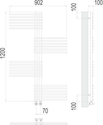 Водяной полотенцесушитель Terminus Европа П24 70х1200 (4670078530622)