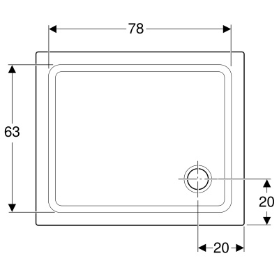 Душевой поддон прямоугольный, 75х90 см Geberit Renova (652250000)