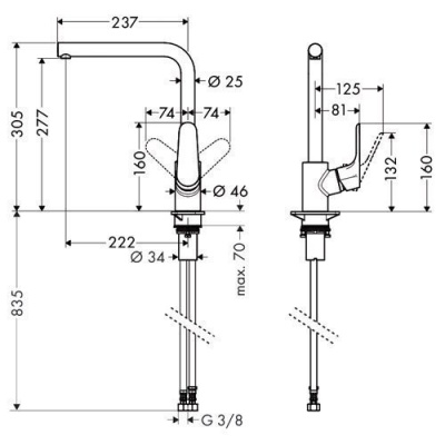 Смеситель для кухни HANSGROHE Focus (31817000) витринный образец