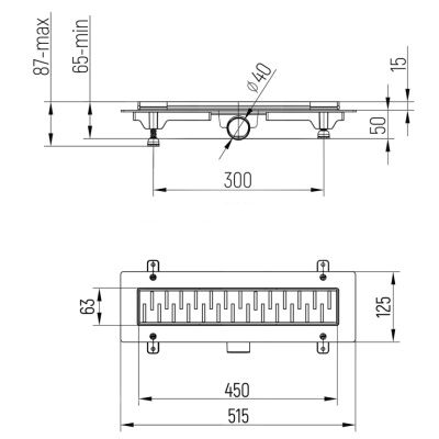 Душевой лоток PAINI Medium 450 мм (CH450M) Душевой лоток PAINI Medium 450 мм (CH450M)