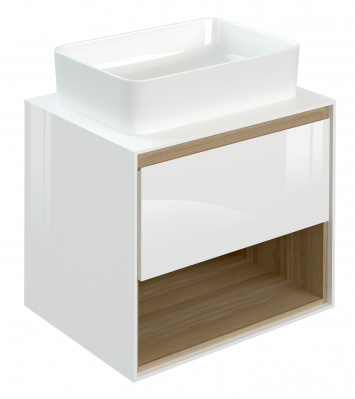 Тумба под раковину со столешницей LOUNA 60 (SP-SZ-LOU60-BL/Wh)