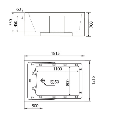 Акриловая ванна Gemy (G9061 B R)