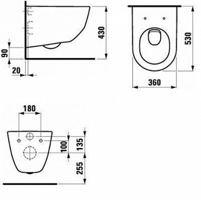 Унитаз подвесной Laufen - Pro New (8.2095.6.000.000.1)