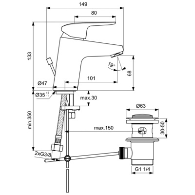 Смеситель для раковины Ideal Standard - CERAFLEX (B1707AA) Смеситель для раковины Ideal Standard - CERAFLEX (B1707AA)