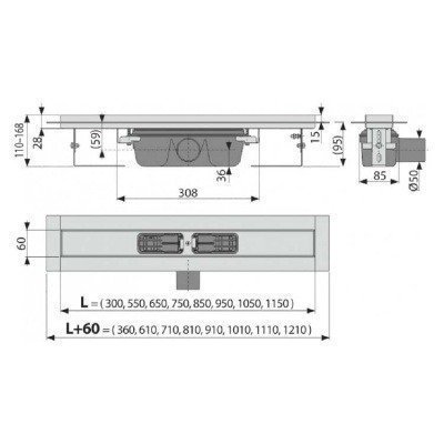 Душевой лоток - AlcaPlast (APZ6-550) Professional