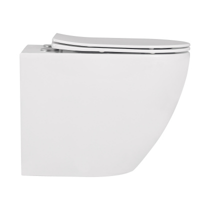 Унитаз ABBER Bequem приставной белый, безободковый (AC1111)