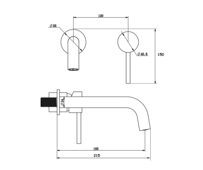 Смеситель настенный для раковины SCANDI хром (14511C) Смеситель настенный для раковины SCANDI хром (14511C)