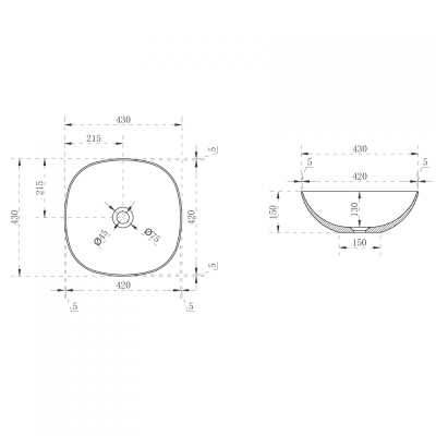 Раковина накладная прозрачная ABBER Kristall (AT2806Opal)