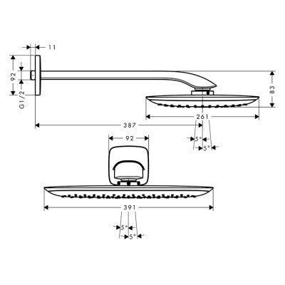 Верхний душ Hansgrohe - PuraVida (27437000)