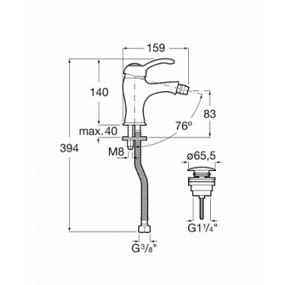 Смеситель для биде Roca - Carmen (5A604BC00)