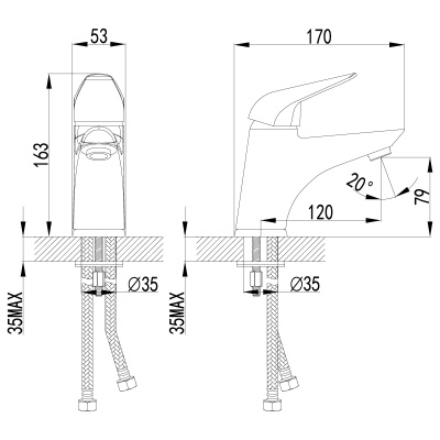 Смеситель Lemark Poseidon  для раковины (LM4206C)