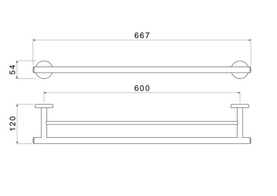 Полотенцедержатель двойной 600 мм AQUATEK ОБЕРОН (AQ4230CR)