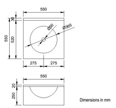 Раковина Nofer Wash встроена 1 Раковина Nofer (13080.1.S)