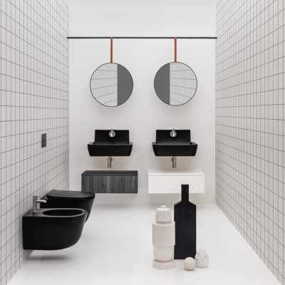 Биде подвесное 550х360мм., AXA Eva, черный матовый (8802007)