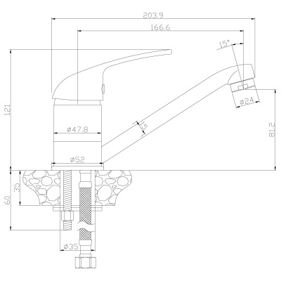 Смеситель Rossinka для кухни (Y40-22)