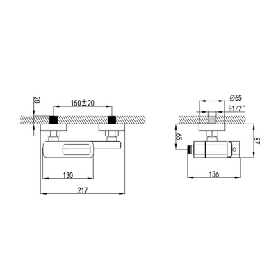 Смеситель для ванны, черный, Slide, IDDIS (SLIBL00i02)