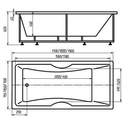 Ванна акриловая Aquatek - Феникс 150x75 (FEN150-0000029)