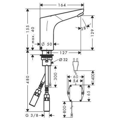 Электронный смеситель для раковины Hansgrohe - Focus (31173000)