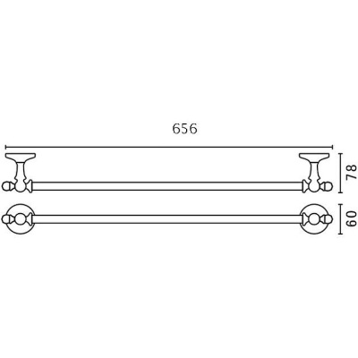 Полотенцедержатель ART&MAX ANTIC, хром (AM-2624AL)