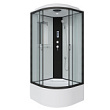 Душ.каб. NG-6709-14P (1000х1000х2150) высокий поддон(45см) стекло ПРОЗРАЧНОЕ черные профиля 4 места (67091414P)