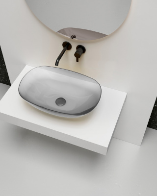 Раковина накладная прозрачная ABBER Kristall (AT2809Perle)