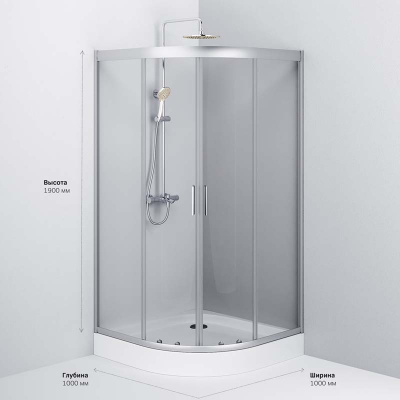 Душевое ограждение 100х100, без поддона AM.PM Gem (W90G-401-100WT)