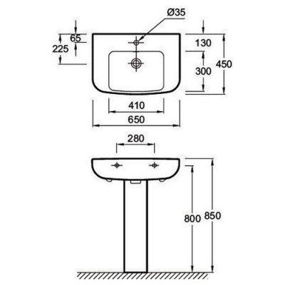 Раковина Jacob Delafon - Odeon Up 65x45 (E4743-00)
