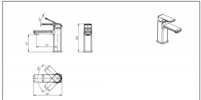 Смеситель для умывальника (F1367400CP-RUS)