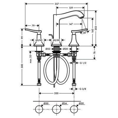 Смеситель для раковины Hansgrohe - Metropol Classic (31331000)