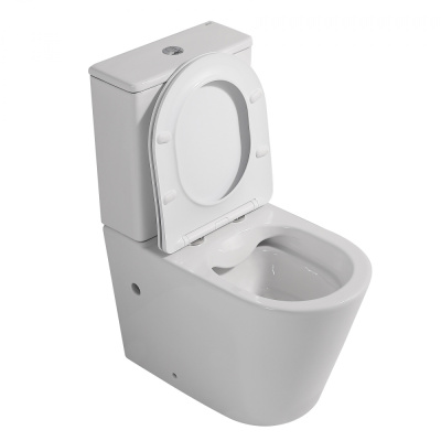 Унитаз ABBER Bequem компакт белый, безободковый (AC1112)