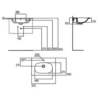Раковина Ideal Standard - Tesi 62x45 (T351001)