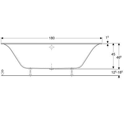 Ванна прямоугольная 180x80 Geberit SOANA (554.007.01.1)