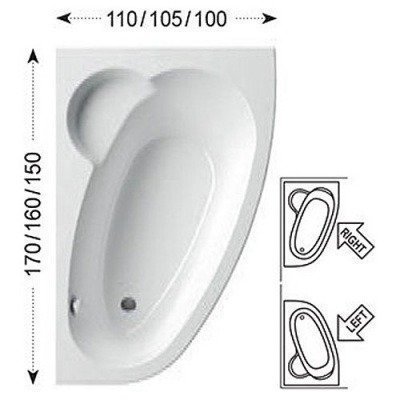 Ванна акриловая Ravak - Asymmetric 170x110 левая (C481000000)