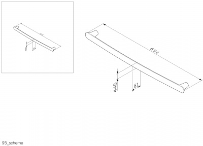Вешалка для полотенец, 60 см, AM.PM Sensation (A30346400)