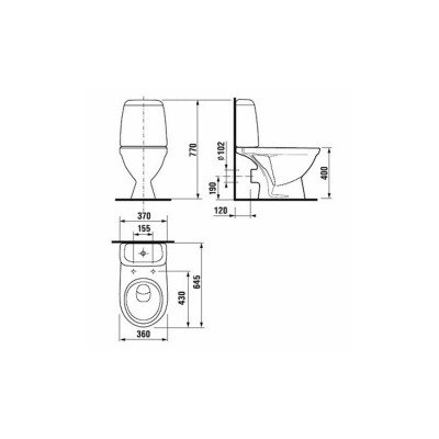 Унитаз-компакт Jika Baltic горизонтальный /63.5x36 (242860002429)