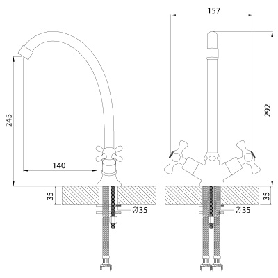 Смеситель Rossinka для кухни (H02-71)