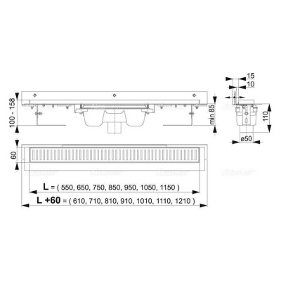 Душевой лоток - AlcaPlast (APZ1004-950) Flexible