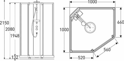 Душевая кабина IDO Showerama 10-5 Comfort 100x100 профиль ...