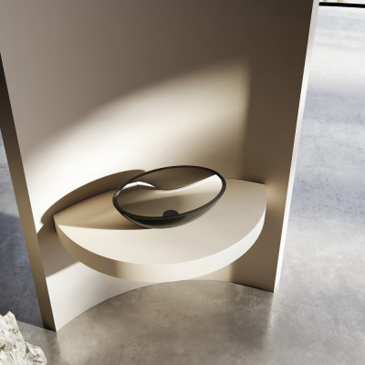 Раковина накладная прозрачная ABBER Kristall (AT2802Onyx)