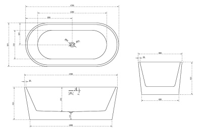 Акриловая ванна ABBER (AB9209)