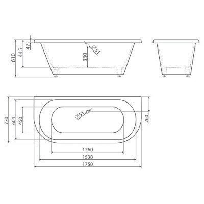 Ванна из литьевого мрамора Esse - Malta 175x77
