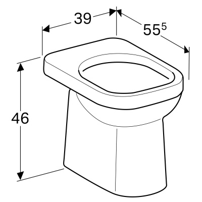 Унитаз напольный Geberit Renova Comfort Square (218500000)
