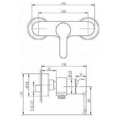 Смеситель для душа Bravat - Stream (F93783C-01A)