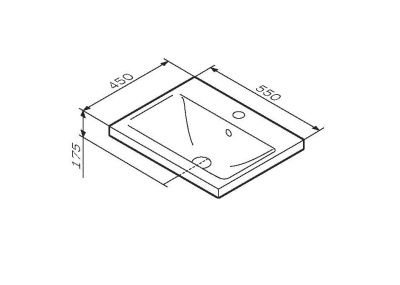 AM.PM X-Joy, Раковина мебельная, керамическая, 55 см, встроенная, цвет: белый, глянец (M85AWCC0552WG)