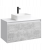 Подвесная тумба Aqwella Mobi 100 см с двумя ящиками: основной и внутренний, скрытый за фасадом. Цвет белый/бетон светлый; с умывальником (MOB0110W+MOB0710BS)