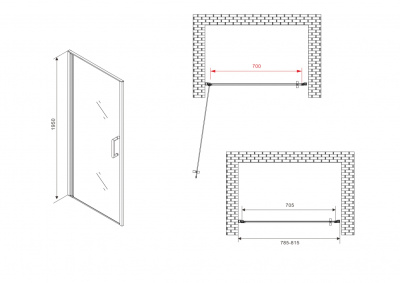 Душевая дверь ABBER Sonnenstrand (AG04080M)