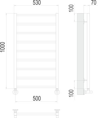 Водяной полотенцесушитель Terminus Контур П9 500х1000 (4670078529688)