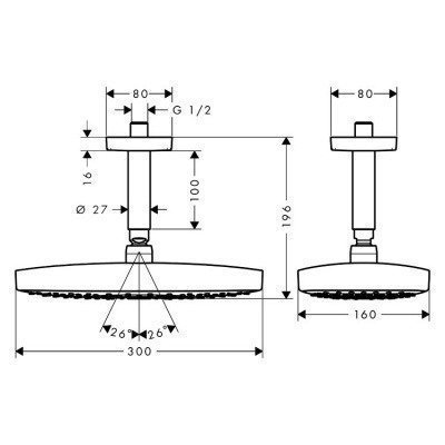 Верхний душ Hansgrohe - Raindance Select E (27384000)
