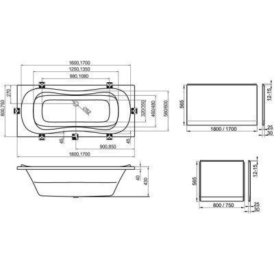 Ванна акриловая Ravak - Campanula ll 170 (CA21000000)