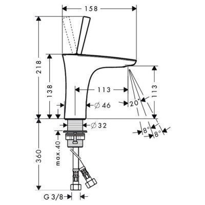 Смеситель для раковины Hansgrohe - PuraVida (15070400)